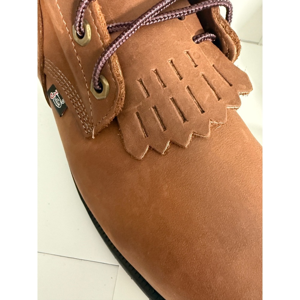Justin Boots New 8" Aged Bark Steel Toe Mens 12 B Work Lace 795 EH Comfort Foam - Picture 11 of 11